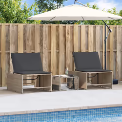 VidaXL 368424 sedia da esterno Salone Seduta imbottita Rattan sintetico, Acciaio, Vetro temperato Grigio - Vista aggiuntiva 4