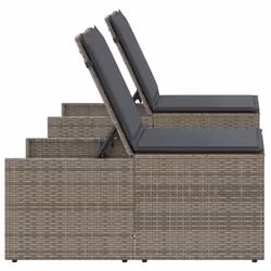 VidaXL 368424 sedia da esterno Salone Seduta imbottita Rattan sintetico, Acciaio, Vetro temperato Grigio - Vista aggiuntiva 7