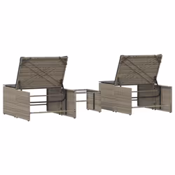 VidaXL 368424 sedia da esterno Salone Seduta imbottita Rattan sintetico, Acciaio, Vetro temperato Grigio - Vista aggiuntiva 8