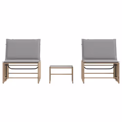 VidaXL 368425 sedia da esterno Terrazzo Seduta imbottita Rattan sintetico, Acciaio, Vetro temperato Grigio - Vista aggiuntiva 6