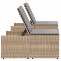 VidaXL 368425 sedia da esterno Terrazzo Seduta imbottita Rattan sintetico, Acciaio, Vetro temperato Grigio - Vista aggiuntiva 7