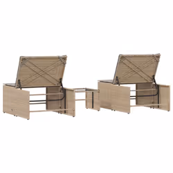 VidaXL 368425 sedia da esterno Terrazzo Seduta imbottita Rattan sintetico, Acciaio, Vetro temperato Grigio - Vista aggiuntiva 8