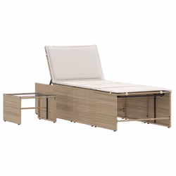 VidaXL 368426 sedia da esterno Terrazzo Seduta imbottita Rattan sintetico, Acciaio, Vetro temperato Crema, Bianco - Vista aggiuntiva 5