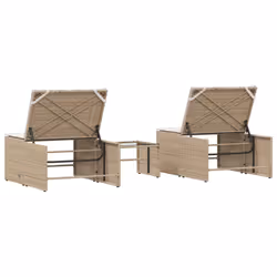 VidaXL 368426 sedia da esterno Terrazzo Seduta imbottita Rattan sintetico, Acciaio, Vetro temperato Crema, Bianco - Vista aggiuntiva 8
