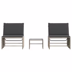 VidaXL 368427 sedia da esterno Salone Seduta imbottita Rattan sintetico, Acciaio, Vetro temperato Grigio - Vista aggiuntiva 6