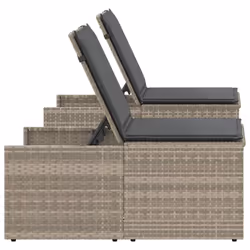 VidaXL 368427 sedia da esterno Salone Seduta imbottita Rattan sintetico, Acciaio, Vetro temperato Grigio - Vista aggiuntiva 7