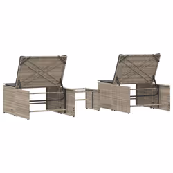 VidaXL 368427 sedia da esterno Salone Seduta imbottita Rattan sintetico, Acciaio, Vetro temperato Grigio - Vista aggiuntiva 8