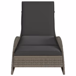 VidaXL 368280 sedia da esterno Salone Seduta imbottita Rattan sintetico, Acciaio Grigio - Vista aggiuntiva 4