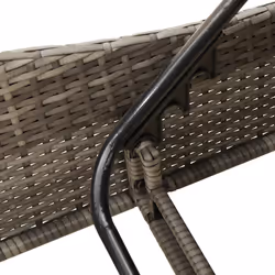 VidaXL 368280 sedia da esterno Salone Seduta imbottita Rattan sintetico, Acciaio Grigio - Vista aggiuntiva 8