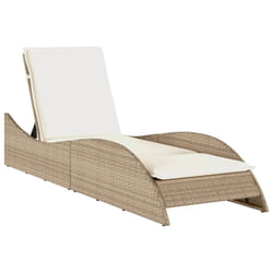 VidaXL 368282 sedia da esterno Salone Seduta imbottita Rattan sintetico, Acciaio Crema, Bianco