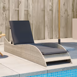 VidaXL 368283 sedia da esterno Salone Seduta imbottita Rattan sintetico, Acciaio Grigio