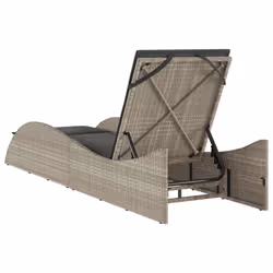 VidaXL 368283 sedia da esterno Salone Seduta imbottita Rattan sintetico, Acciaio Grigio - Vista aggiuntiva 6