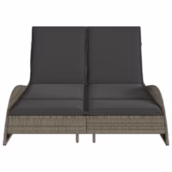 VidaXL 368289 sedia da esterno Salone Seduta imbottita Rattan sintetico, Acciaio Grigio - Vista aggiuntiva 4