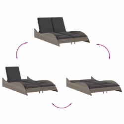 VidaXL 368289 sedia da esterno Salone Seduta imbottita Rattan sintetico, Acciaio Grigio - Vista aggiuntiva 8