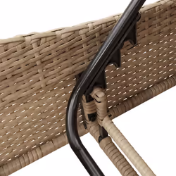 VidaXL 368291 sedia da esterno Salone Seduta imbottita Rattan sintetico, Acciaio Crema, Bianco - Vista aggiuntiva 8