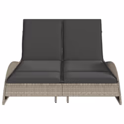 VidaXL 368292 sedia da esterno Salone Seduta imbottita Rattan sintetico, Acciaio Grigio - Vista aggiuntiva 4