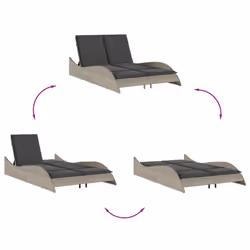 VidaXL 368292 sedia da esterno Salone Seduta imbottita Rattan sintetico, Acciaio Grigio - Vista aggiuntiva 8