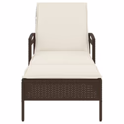 VidaXL 368300 sedia da esterno Salone Seduta imbottita Rattan sintetico, Acciaio Crema, Bianco - Vista aggiuntiva 4