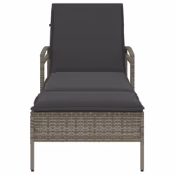 VidaXL 368301 sedia da esterno Salone Seduta imbottita Rattan sintetico, Acciaio Grigio - Vista aggiuntiva 4