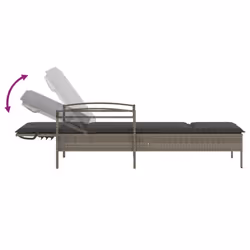 VidaXL 368301 sedia da esterno Salone Seduta imbottita Rattan sintetico, Acciaio Grigio - Vista aggiuntiva 7