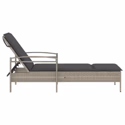 VidaXL 368304 sedia da esterno Salone Seduta imbottita Rattan sintetico, Acciaio Grigio - Vista aggiuntiva 5
