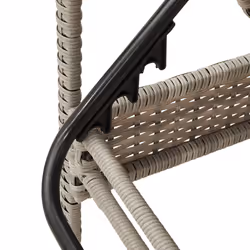 VidaXL 368304 sedia da esterno Salone Seduta imbottita Rattan sintetico, Acciaio Grigio - Vista aggiuntiva 8