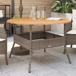 vidaXL Tavolo Giardino Piano Legno Acacia Grigio Ø110x71 cm Polyrattan