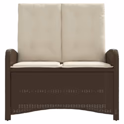 vidaXL Panca Reclinabile da Giardino con Cuscini Marrone in Polyrattan - Vista aggiuntiva 3