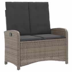 Panca Reclinabile da Giardino con Cuscini Grigia in Polyrattancod mxl 111705 - Vista aggiuntiva 2