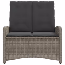 Panca Reclinabile da Giardino con Cuscini Grigia in Polyrattancod mxl 111705 - Vista aggiuntiva 3