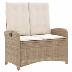 Panca Reclinabile da Giardino con Cuscini Beige in Polyrattancod mxl 87710 - Vista aggiuntiva 2