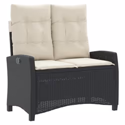 Panca Reclinabile da Giardino con Cuscini Nera in Polyrattancod mxl 87711 - Vista aggiuntiva 2