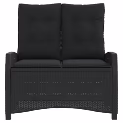 Panca Reclinabile da Giardino con Cuscini Nera in Polyrattancod mxl 111706 - Vista aggiuntiva 3