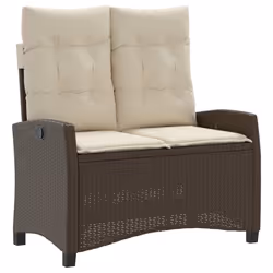 Panca Reclinabile da Giardino con Cuscini Marrone in Polyrattancod mxl 87712 - Vista aggiuntiva 2