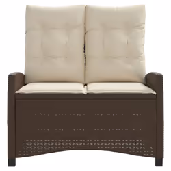 Panca Reclinabile da Giardino con Cuscini Marrone in Polyrattancod mxl 87712 - Vista aggiuntiva 3