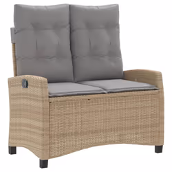 Panca Reclinabile da Giardino con Cuscini Beige in Polyrattancod mxl 111708 - Vista aggiuntiva 2