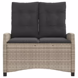 Panca Reclinabile Giardino con Cuscini Grigio Chiaro Polyrattancod mxl 87714 - Vista aggiuntiva 3