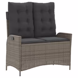 Panca Reclinabile da Giardino con Cuscini Grigia in Polyrattancod mxl 87713 - Vista aggiuntiva 2