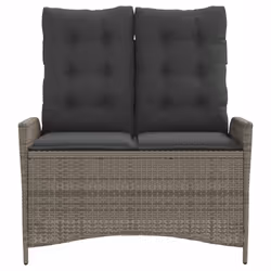 Panca Reclinabile da Giardino con Cuscini Grigia in Polyrattancod mxl 87713 - Vista aggiuntiva 3