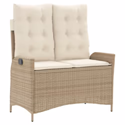 Panca Reclinabile da Giardino con Cuscini Beige in Polyrattancod mxl 111707 - Vista aggiuntiva 2