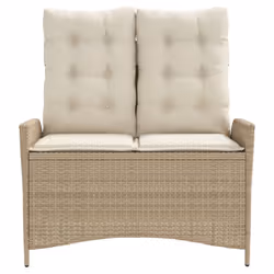 Panca Reclinabile da Giardino con Cuscini Beige in Polyrattancod mxl 111707 - Vista aggiuntiva 3