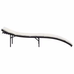VidaXL 368245 sedia da esterno Salone Seduta imbottita Rattan sintetico, Acciaio Crema, Bianco - Vista aggiuntiva 5