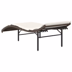 VidaXL 368246 sedia da esterno Salone Seduta imbottita Rattan sintetico, Acciaio Crema, Bianco - Vista aggiuntiva 6