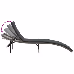 VidaXL 368247 sedia da esterno Salone Seduta imbottita Rattan sintetico, Acciaio Grigio - Vista aggiuntiva 7