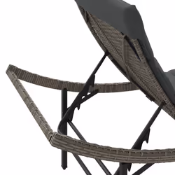 VidaXL 368247 sedia da esterno Salone Seduta imbottita Rattan sintetico, Acciaio Grigio - Vista aggiuntiva 8