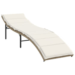 VidaXL 368248 sedia da esterno Salone Seduta imbottita Rattan sintetico, Acciaio Crema, Bianco
