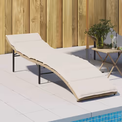 VidaXL 368248 sedia da esterno Salone Seduta imbottita Rattan sintetico, Acciaio Crema, Bianco