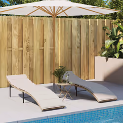 VidaXL 368248 sedia da esterno Salone Seduta imbottita Rattan sintetico, Acciaio Crema, Bianco
