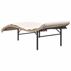 VidaXL 368248 sedia da esterno Salone Seduta imbottita Rattan sintetico, Acciaio Crema, Bianco - Vista aggiuntiva 6
