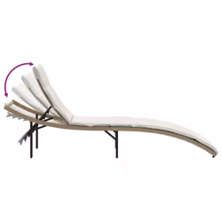 VidaXL 368248 sedia da esterno Salone Seduta imbottita Rattan sintetico, Acciaio Crema, Bianco - Vista aggiuntiva 7